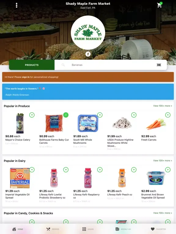Tangkapan layar Shop Shady Maple Farm Market iPad 