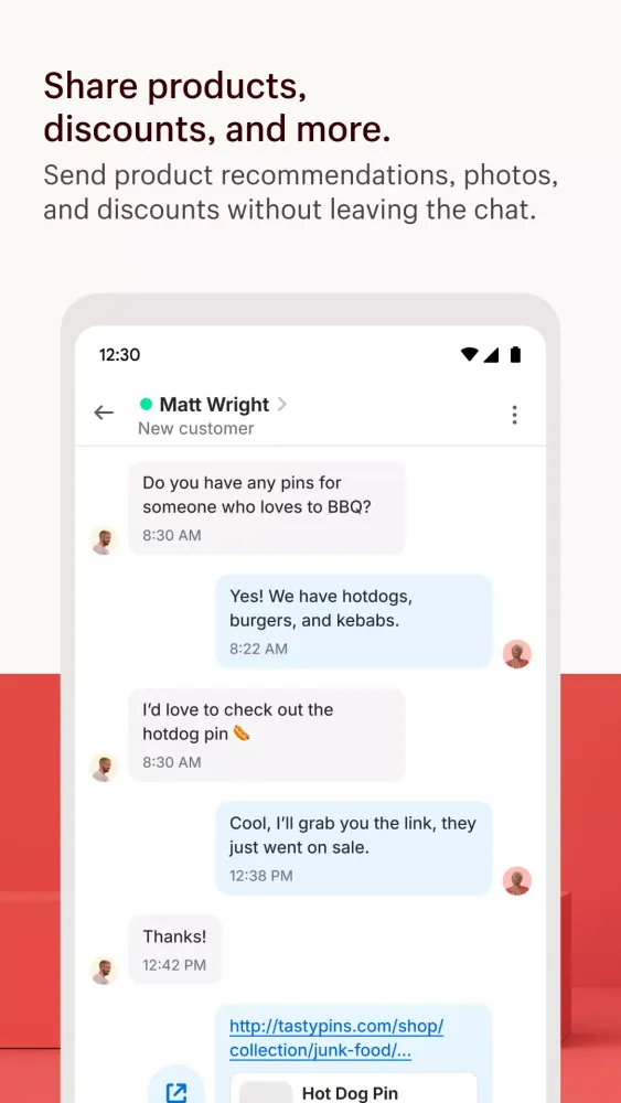 Captures d'écran de Shopify Inbox