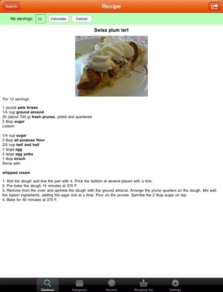 Tangkapan layar Recipe Organizer Shop'NCook Lite iPad 