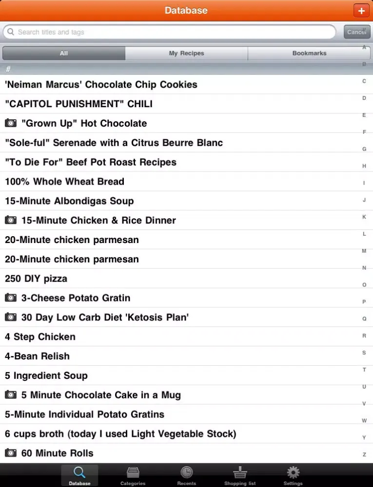 Tangkapan layar Recipe Organizer Shop'NCook Lite iPad 