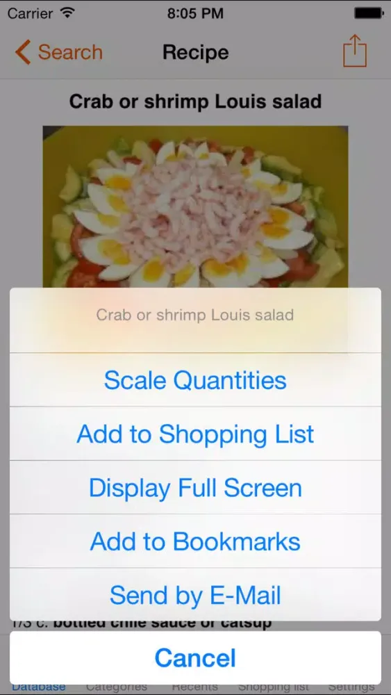 Tangkapan layar Recipe Organizer Shop'NCook Lite