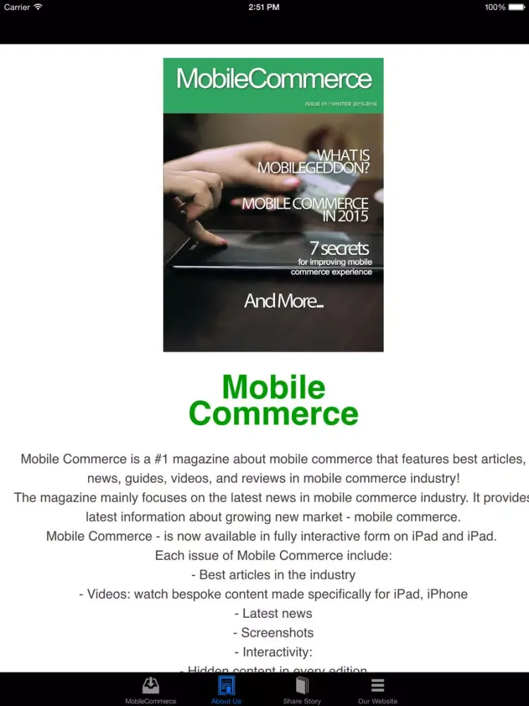 Скриншоты Mobile Commerce iPad 