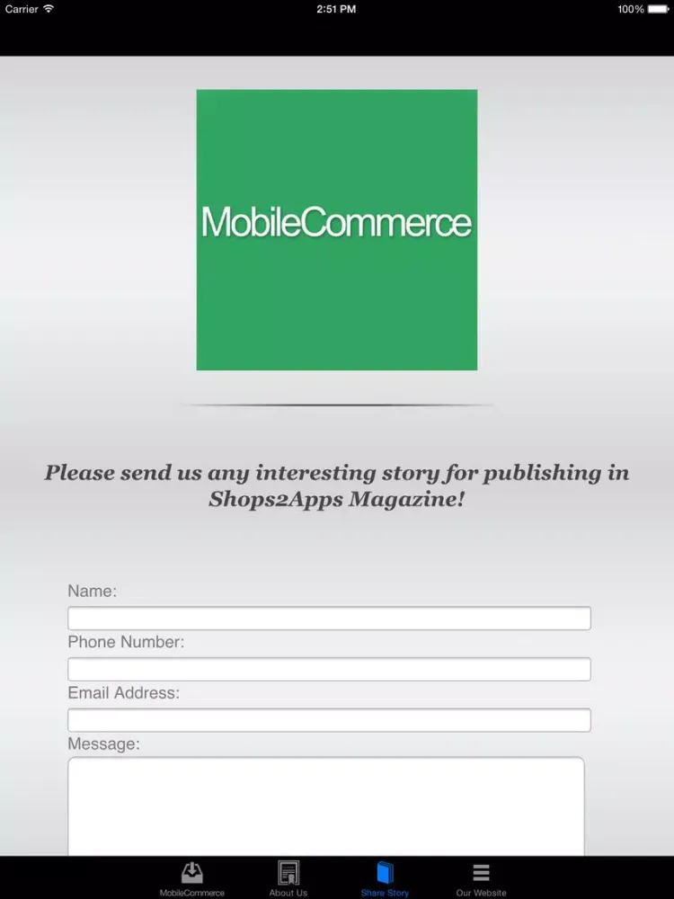 Скриншоты Mobile Commerce iPad 