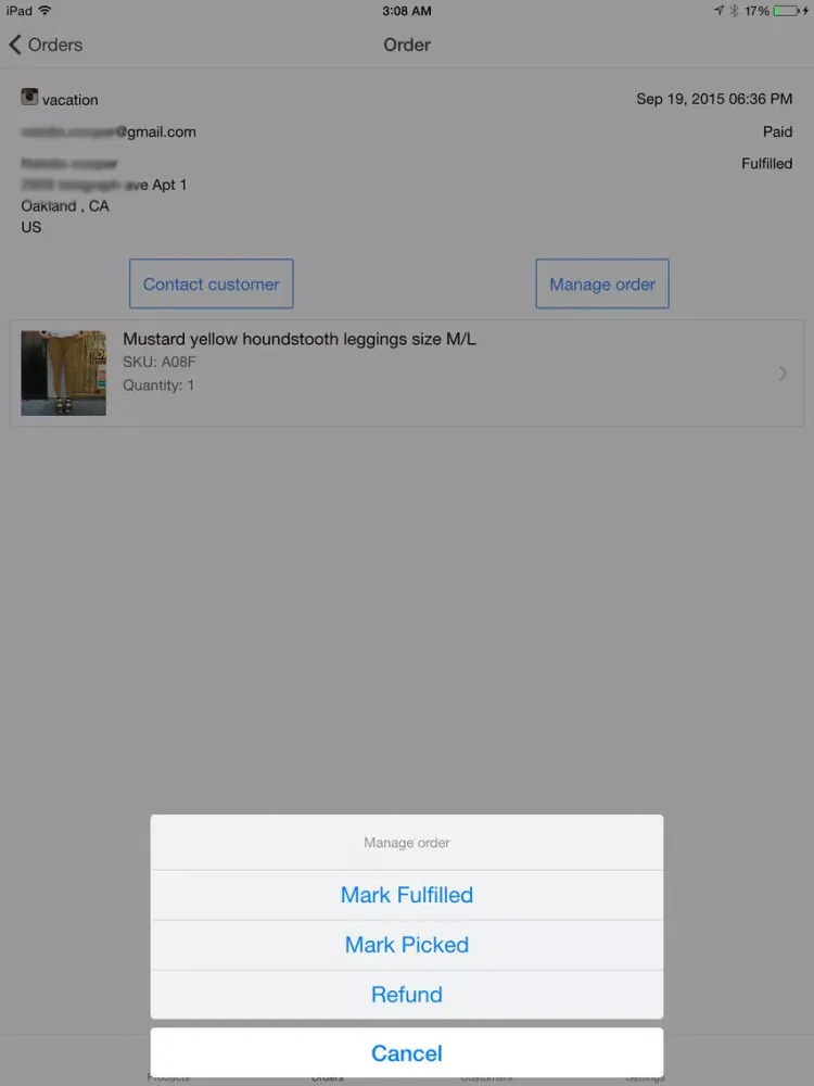 ภาพหน้าจอของ Shopseen iPad 