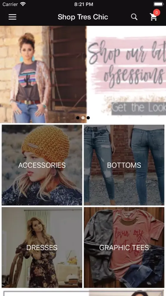 Ảnh chụp màn hình của Shop Tres Chic