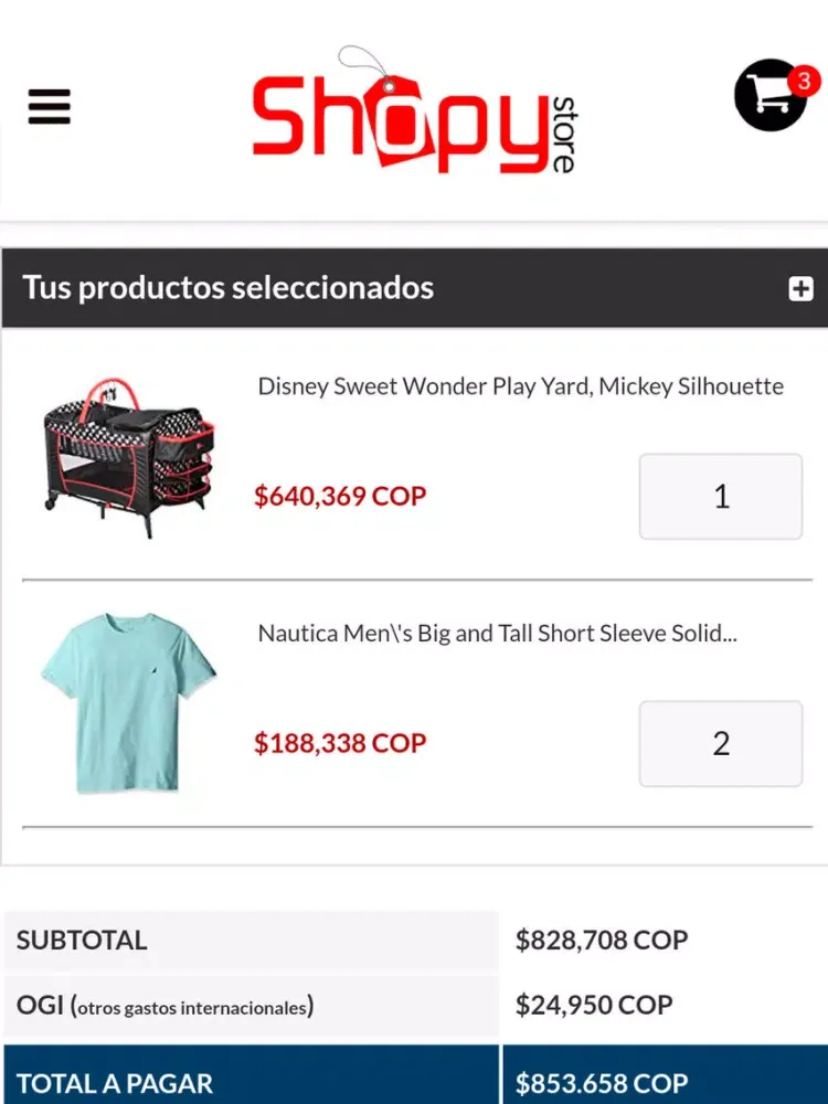 ภาพหน้าจอของ Shopy Store iPad 