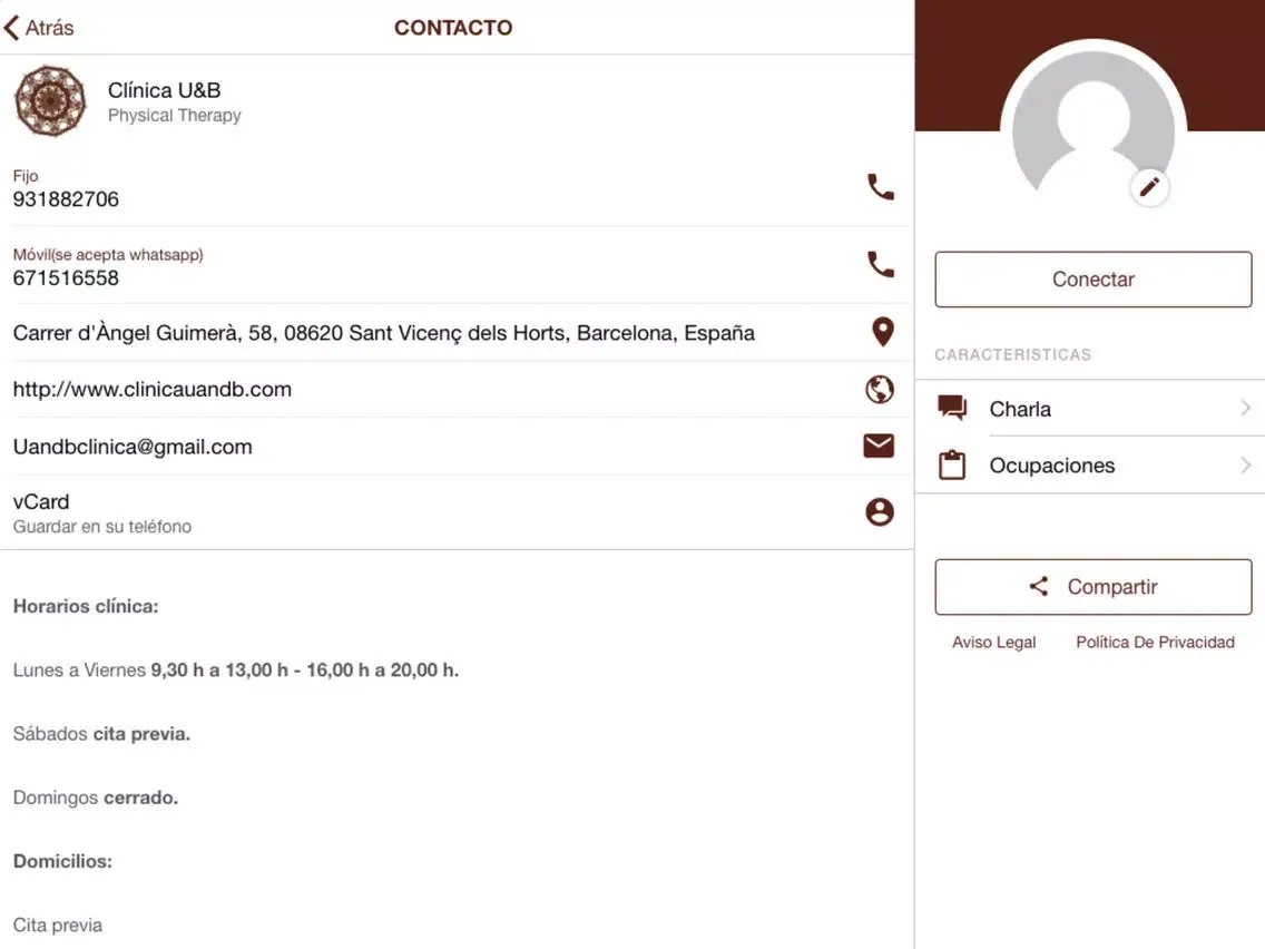 Screenshot di U&B Physical Therapy iPad 