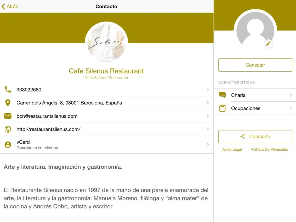 Ảnh chụp màn hình của Restaurante Silenus iPad 