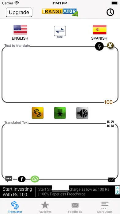 Zrzuty ekranu English to Spanish translator-