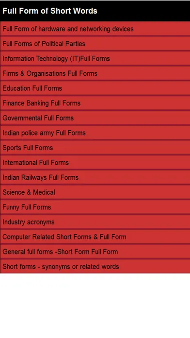 Capturas de tela do Short Form To Full Form