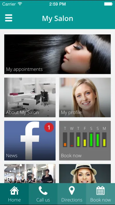 Zrzuty ekranu mySALONapp
