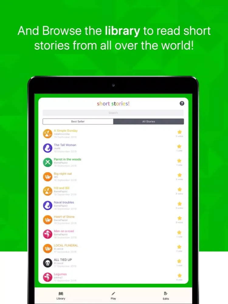 Short Stories! iPad  Screenshots