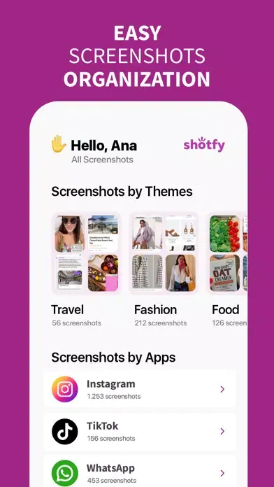 Captures d'écran de Shotfy AI Screenshot Organizer