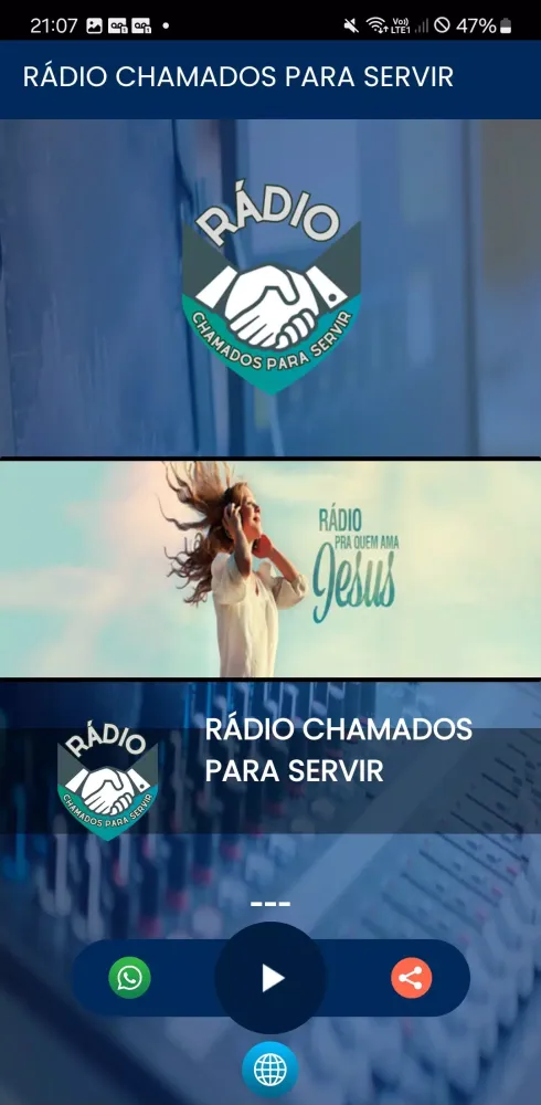 Tangkapan skrin Rádio Chamados Para Servir