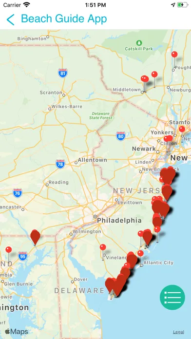 Jersey Shore Beach Guide Screenshots