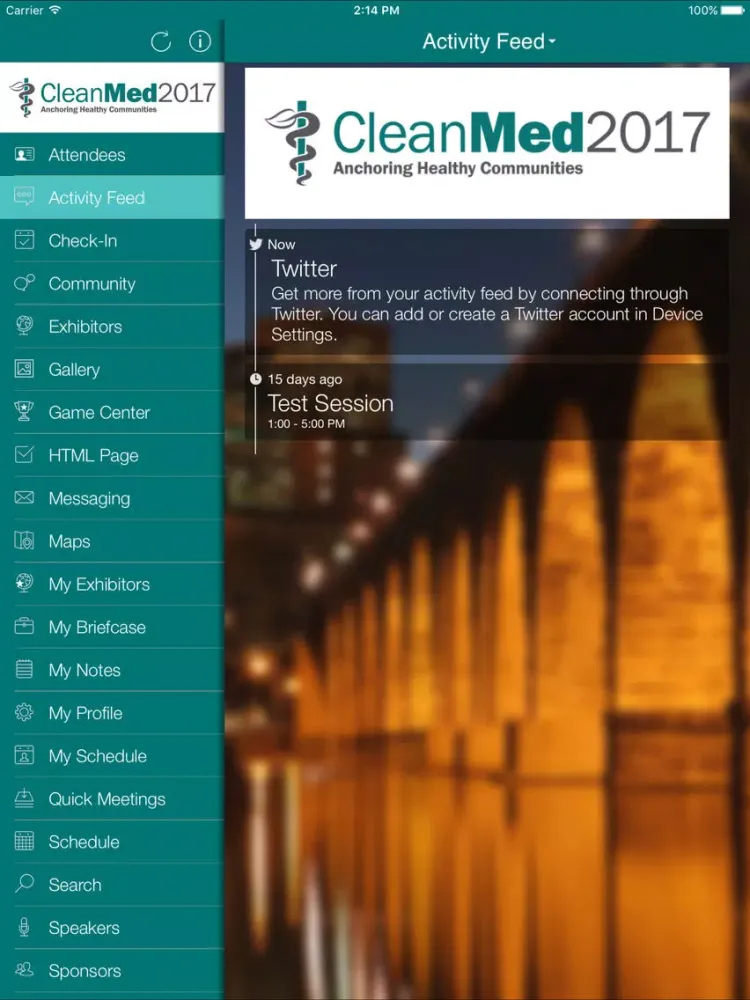 CleanMed 2017 Conference iPad  Screenshots