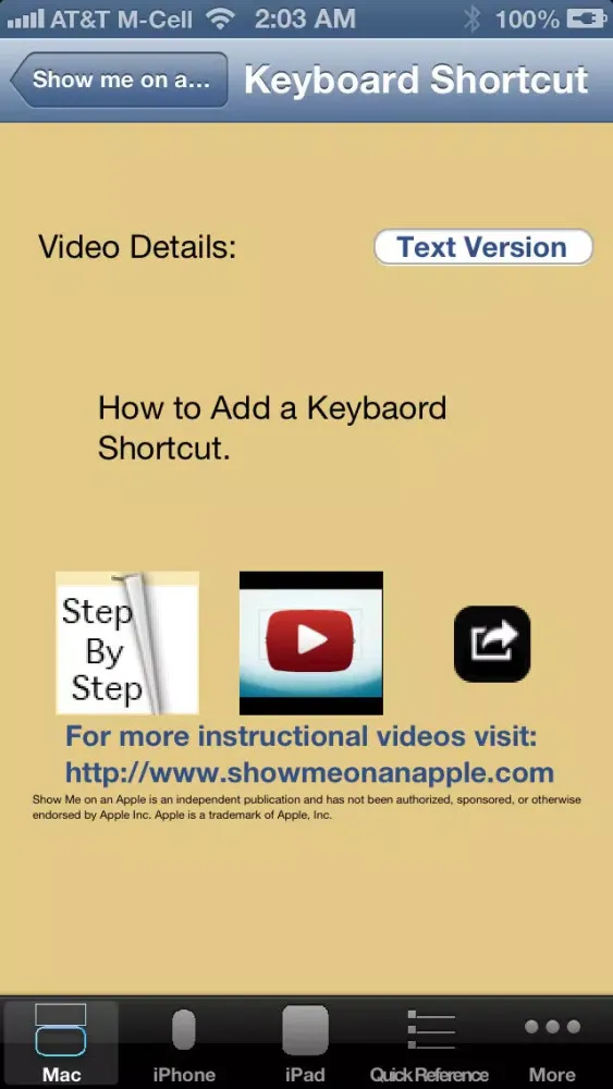 Show Me on an Apple Free Screenshots