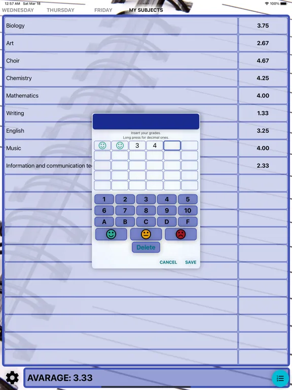 My School Grades iPad  스크린샷