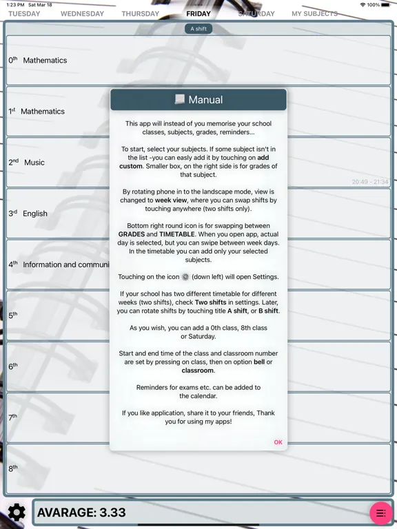 My School Grades iPad  스크린샷