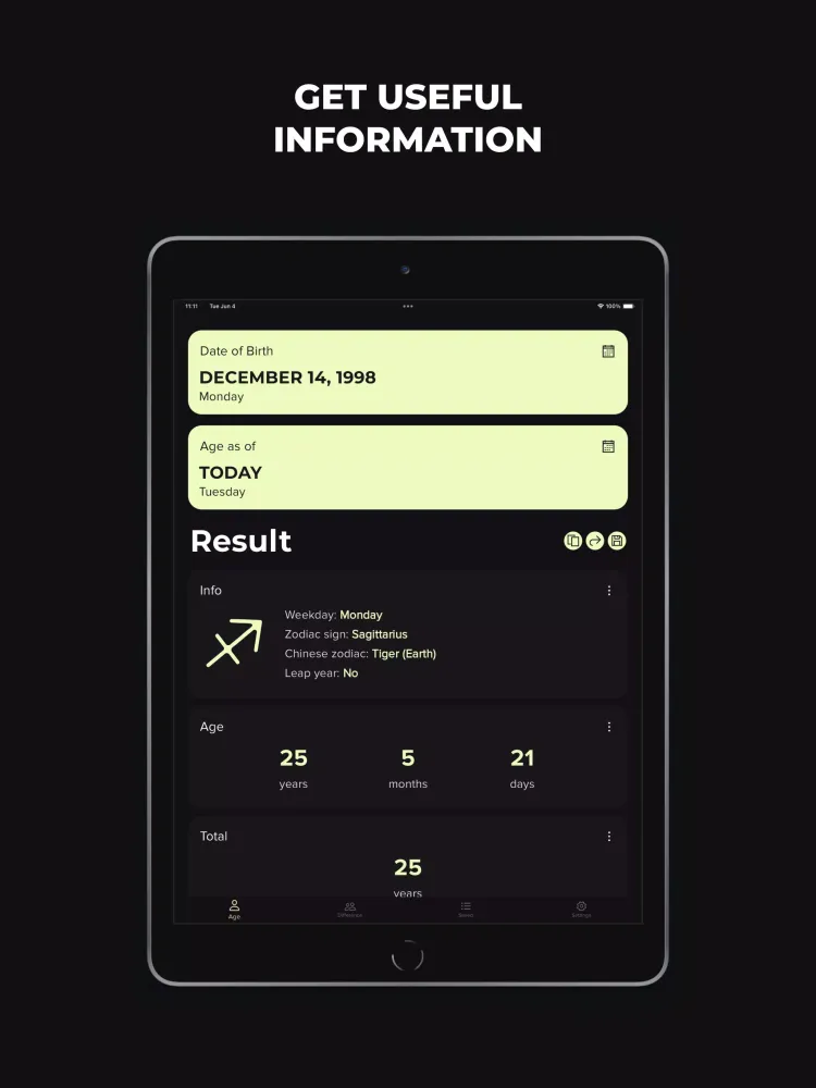 ภาพหน้าจอของ Age Calculator: Days Counter