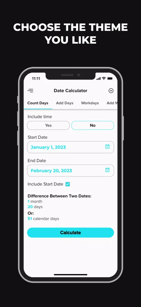 Tangkapan skrin Date & Time Calculator