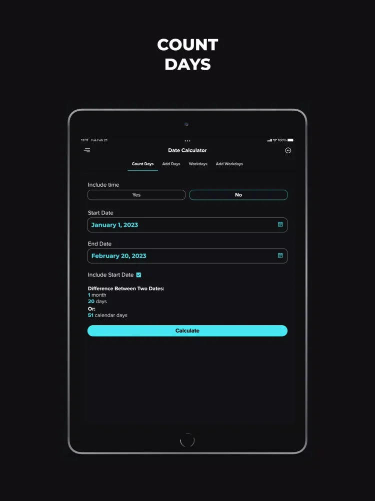 Tangkapan skrin Date & Time Calculator