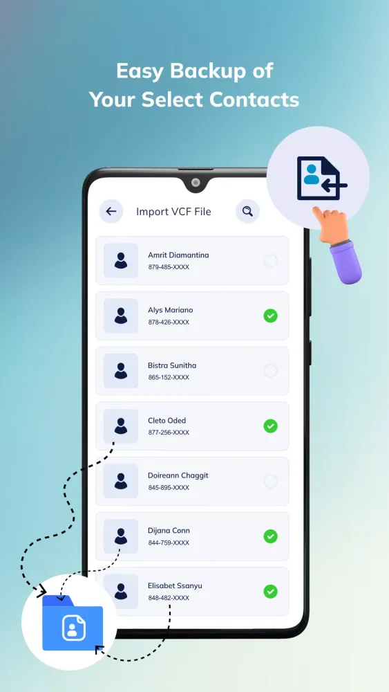 Tangkapan skrin VCF Contacts Backup & Restore