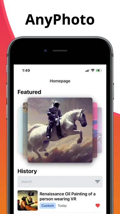Capturas de pantalla de AnyPhoto - AI Art Generator
