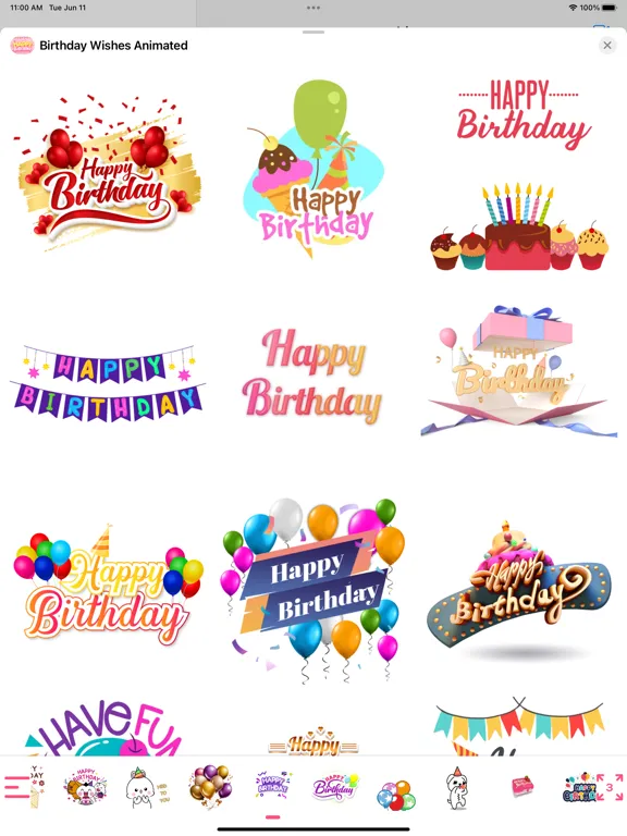 Capturas de tela do Birthday Wishes Animated iPad 