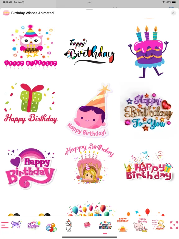 Capturas de tela do Birthday Wishes Animated iPad 