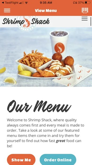 Tangkapan layar Shrimp Shack Seafood Kitchen.