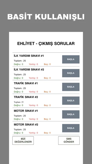 Captures d'écran de Ehliyet 2018 - Çıkmış Sorular