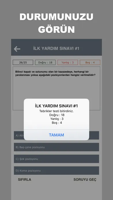Captures d'écran de Ehliyet 2018 - Çıkmış Sorular