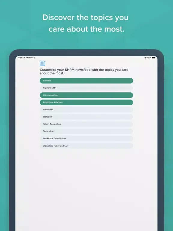 Ảnh chụp màn hình của SHRM - HR News and Alerts iPad 