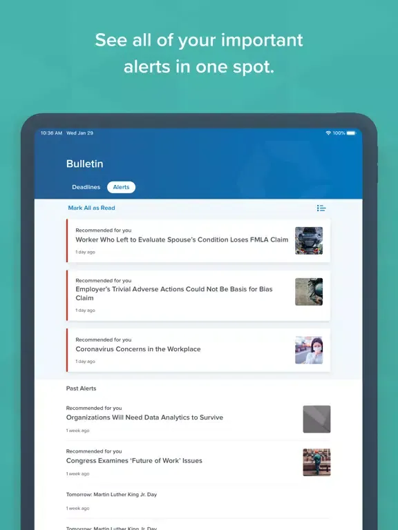 Ảnh chụp màn hình của SHRM - HR News and Alerts iPad 