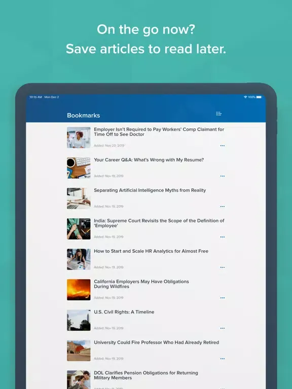 Ảnh chụp màn hình của SHRM - HR News and Alerts iPad 