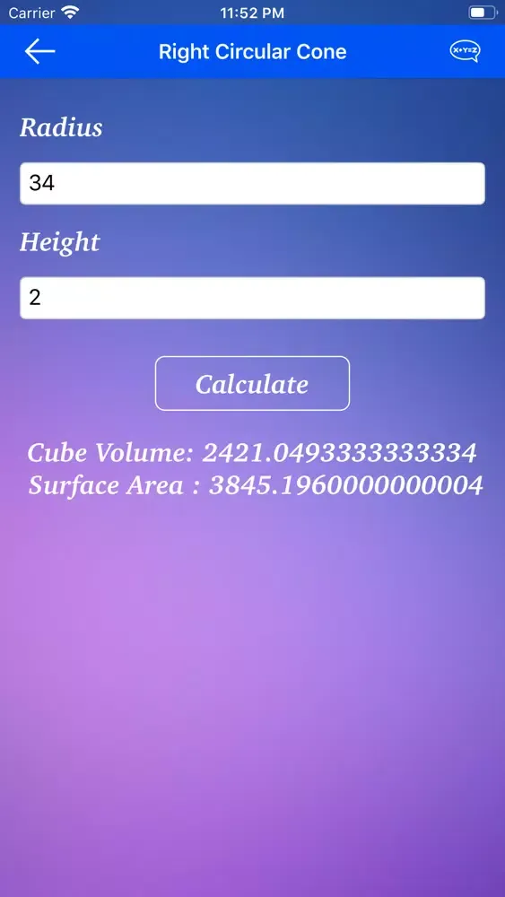 Solid Geometry Calculator Screenshots