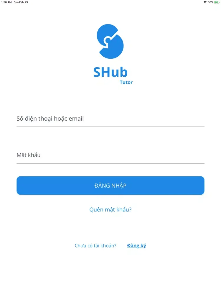Tangkapan layar SHub Tutor iPad 