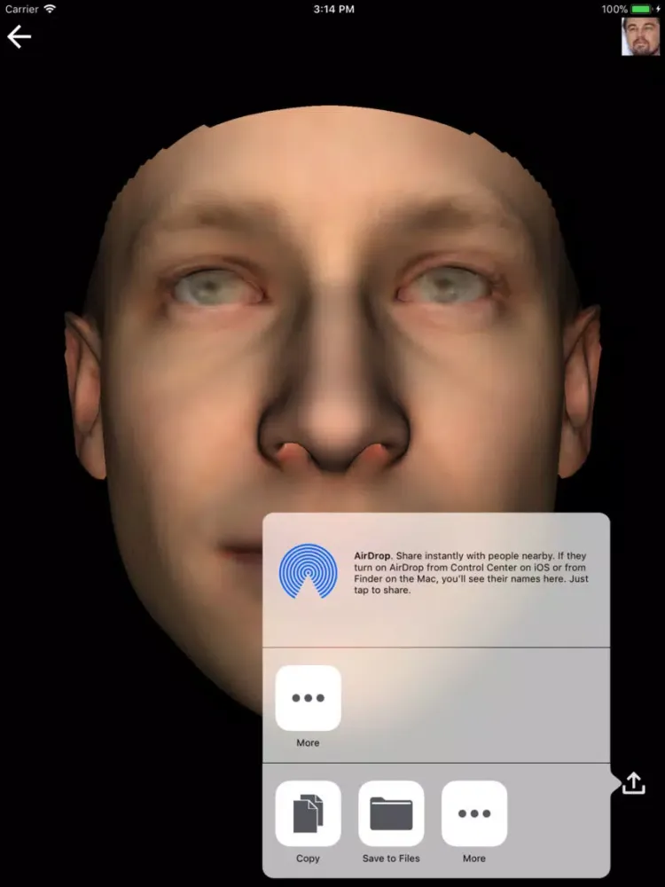Tangkapan skrin Face 3D iPad 