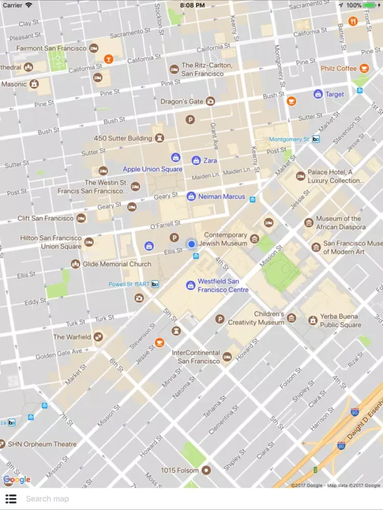 Ảnh chụp màn hình của Head-up Maps iPad 