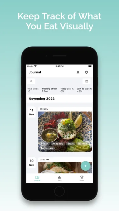 Tangkapan layar Shutterbite: Photo Food Diary