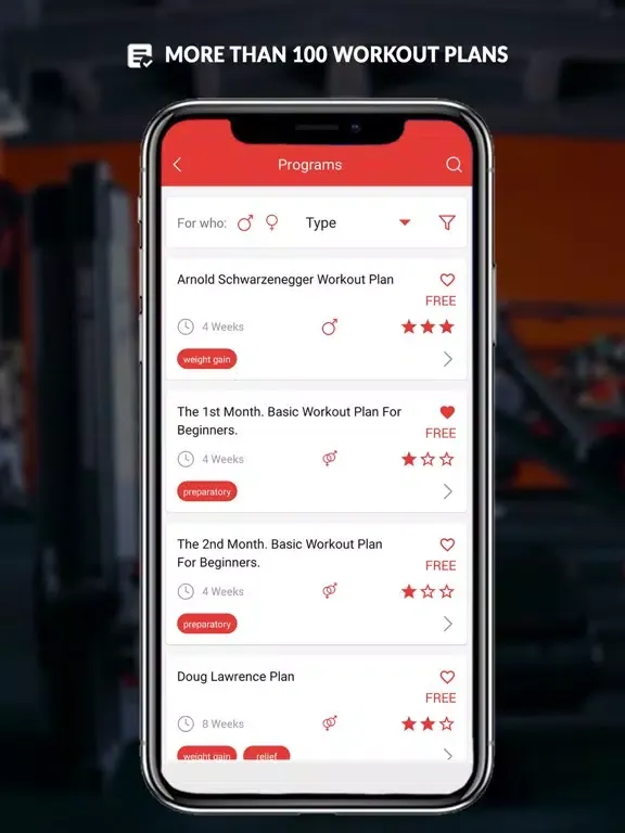 GT Gym Trainer workout log iPad  스크린샷