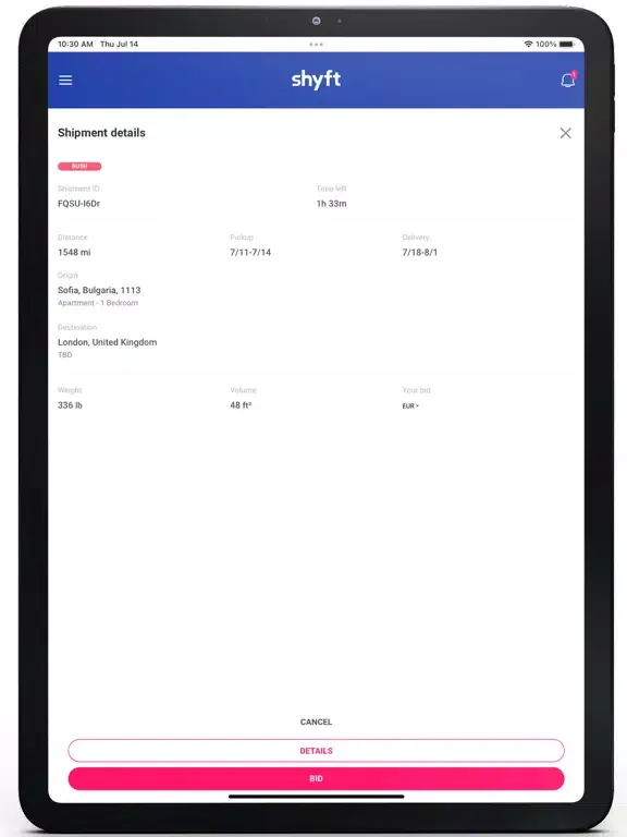 Tangkapan skrin ShyftX iPad 
