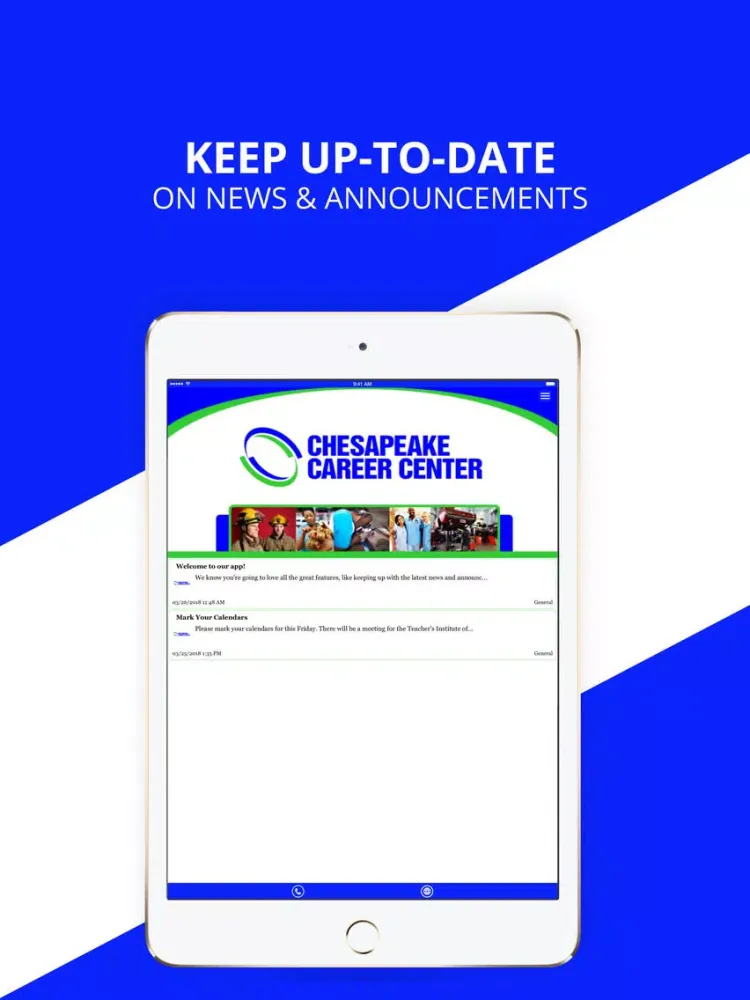 Capturas de tela do Chesapeake Career Center iPad 