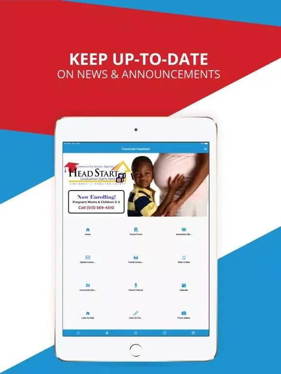 Tangkapan layar Cincinnati Headstart iPad 