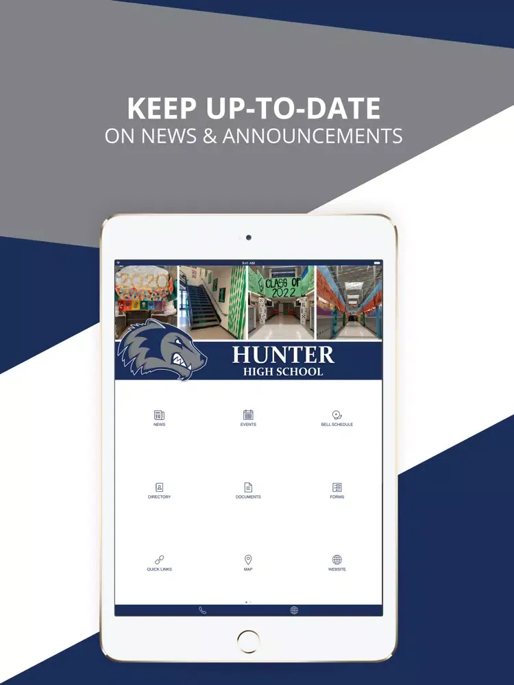 Capturas de tela do Hunter High School UT iPad 