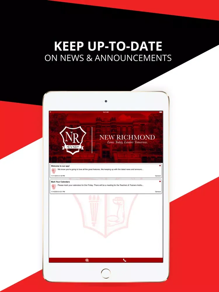 Capturas de pantalla de New Richmond School District iPad 