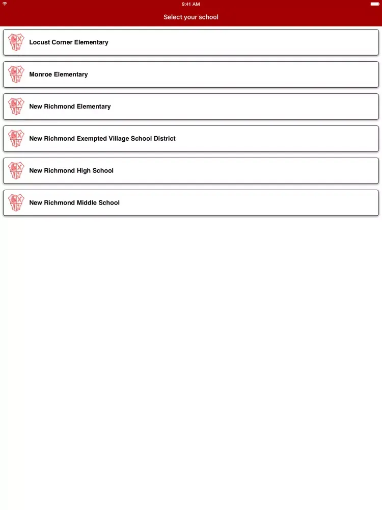 Capturas de pantalla de New Richmond School District iPad 
