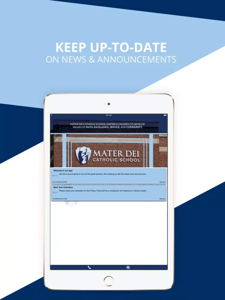 Mater Dei Catholic School iPad  Screenshots