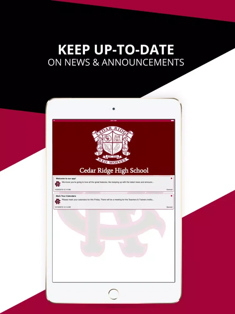 Captures d'écran de Cedar Ridge High School iPad 